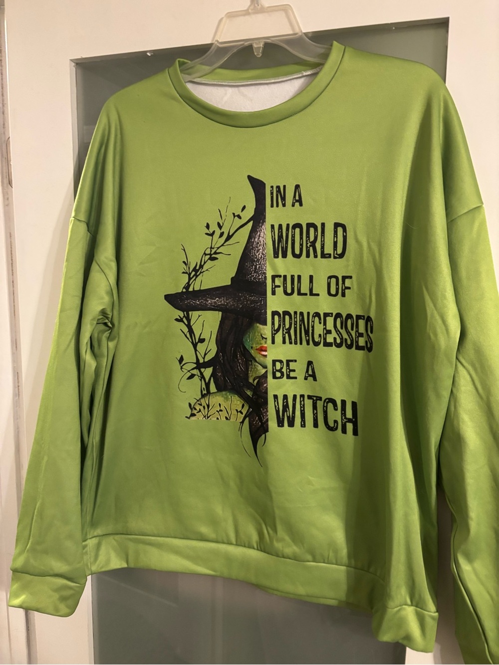 Source Unknown Lime Green Witch Graphic Sweatshirt